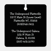 ビジネスロゴと情報お客様の評価 メタルオーナメント (裏面)