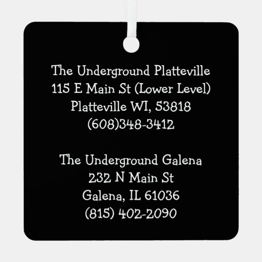 ビジネスロゴと情報お客様の評価 メタルオーナメント (裏面)