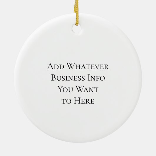 ビジネスロゴと情報お客様への贈り物 セラミックオーナメント (裏面)