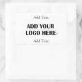 ビジネスロゴと情報の追加 長方形シール (バッグ)