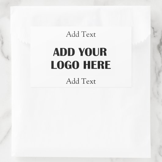 ビジネスロゴと情報の追加 長方形シール (バッグ)