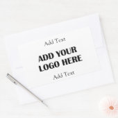 ビジネスロゴと情報の追加 長方形シール (封筒)