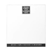 ビジネスロゴと情報を含む基本連絡Office ノートパッド (正面)