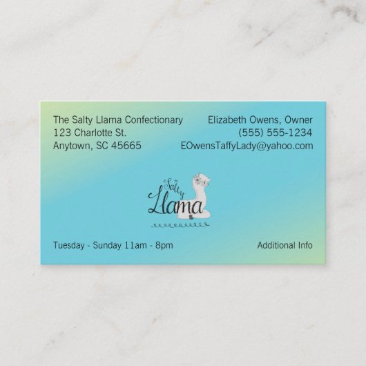 ビジネスロゴと情報ソフトパステル 名刺 (正面)