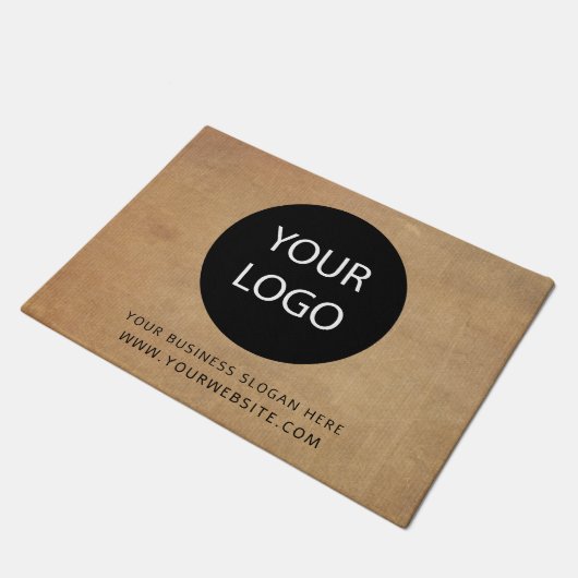 ビジネスロゴと文字の追加カスタム ドアマット (アングル)