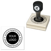 ビジネスロゴと文字カスタム ラバースタンプ (押印)