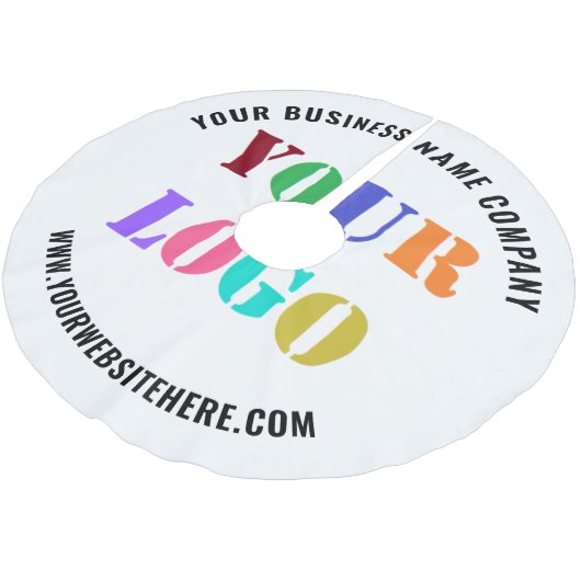 ビジネスロゴと文字クリスマスツリースカート ブラッシュドポリエステルツリースカート (アングル)