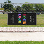 ビジネスロゴと文字バナーのプロモーション 横断幕 (インサイチュ)