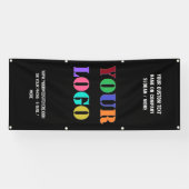 ビジネスロゴと文字バナーのプロモーション 横断幕 (横)