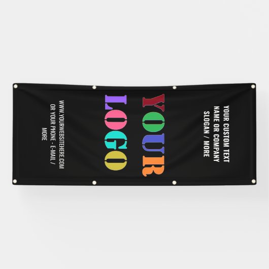 ビジネスロゴと文字バナーのプロモーション 横断幕 (横)