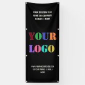 ビジネスロゴと文字バナーのプロモーション 横断幕 (縦)