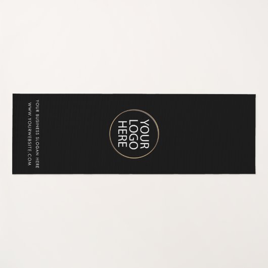 ビジネスロゴと文字ブラックのカスタム追加 ヨガマット (正面(横))