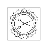 ビジネスロゴと文字ヘアサロンはさみ ラバースタンプ (インプリント)