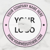 ビジネスロゴと文字ワイングラスラベルテンプレート ワイングラスタグ (正面)