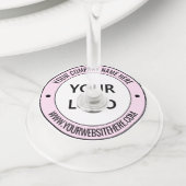 ビジネスロゴと文字ワイングラスラベルテンプレート ワイングラスタグ (クローズアップ)