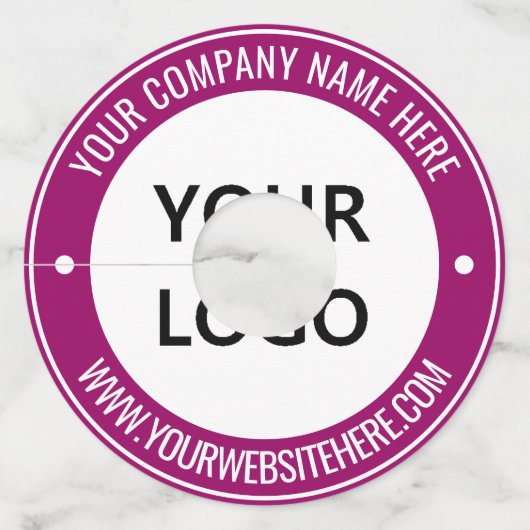 ビジネスロゴと文字ワイングラスラベルテンプレート ワイングラスタグ (裏面)