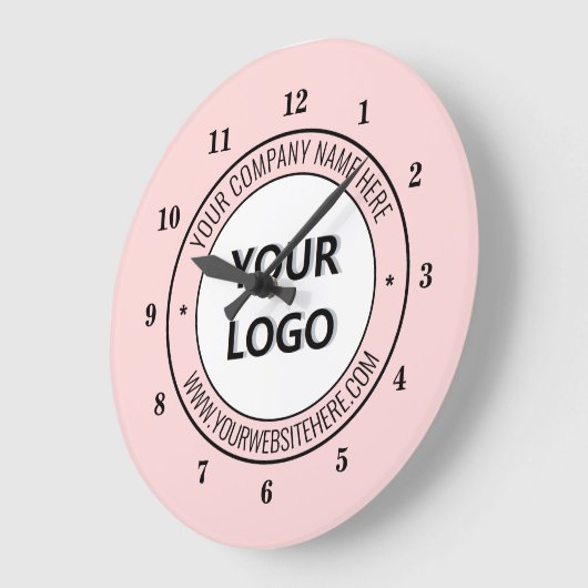 ビジネスロゴと文字会社のウォールクロック ラージ壁時計 (傾斜)
