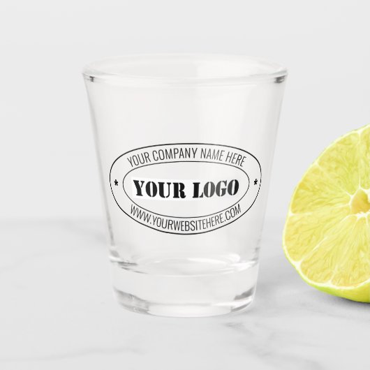 ビジネスロゴと文字会社のショットグラス ショットグラス (正面)