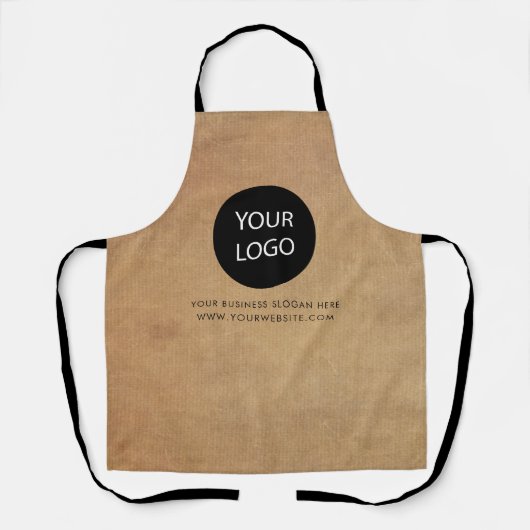 ビジネスロゴと文字会社ブランド茶色 エプロン (正面)