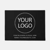 ビジネスロゴと文字白黒の追加 ドアマット (正面)