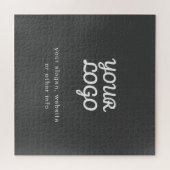 ビジネスロゴと文字 |濃スタイリッシュい灰色 ジグソーパズル (横)