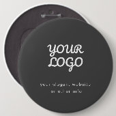 ビジネスロゴと文字 |濃スタイリッシュい灰色 缶バッジ (正面&裏面)