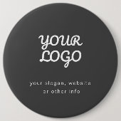 ビジネスロゴと文字 |濃スタイリッシュい灰色 缶バッジ (正面)