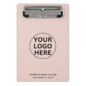 ビジネスロゴと文字l赤面ピンクプロフェッショナルの追加 ミニクリップボード (正面)