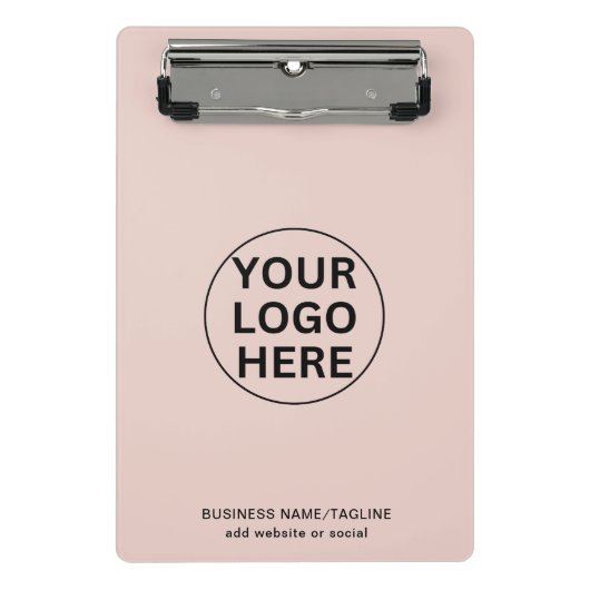 ビジネスロゴと文字l赤面ピンクプロフェッショナルの追加 ミニクリップボード