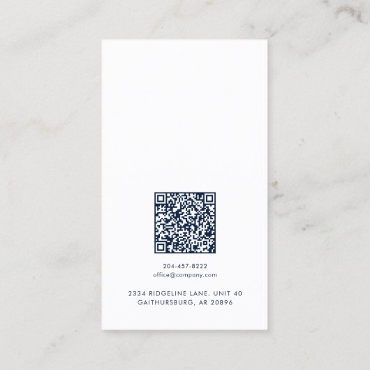 ビジネスロゴとQRコードイヤリングディスプレイカードの追加 名刺 (裏面)