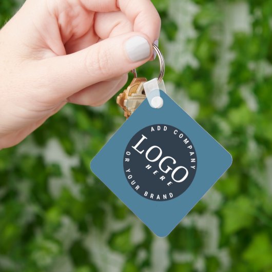 ビジネスロゴとQRコード従業員スワッグ キーホルダー (手)