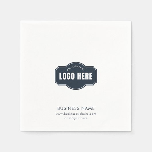 ビジネスロゴとWebサイトのイベントの企業の追加 スタンダードカクテルナプキン (正面)