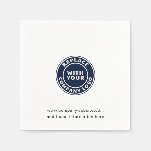 ビジネスロゴとWebサイトのカスタムパーティー紙 スタンダードカクテルナプキン (正面)