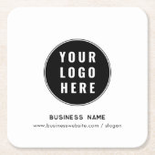 ビジネスロゴとWebサイトのカスタムマーケティング スクエアペーパーコースター (正面)
