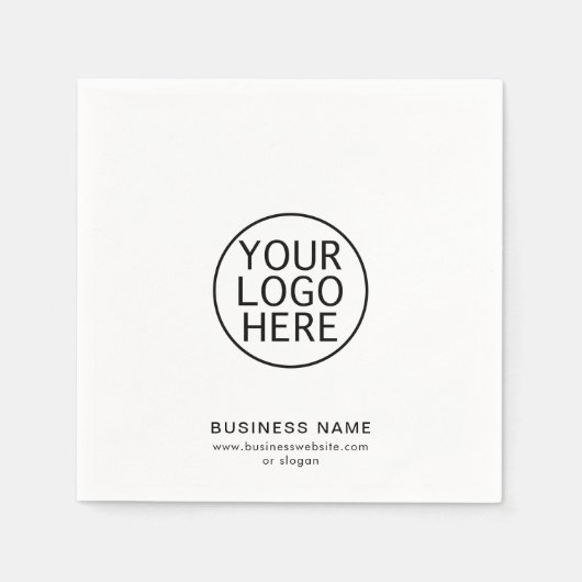 ビジネスロゴとWebサイトのカスタム紙 スタンダードカクテルナプキン (正面)