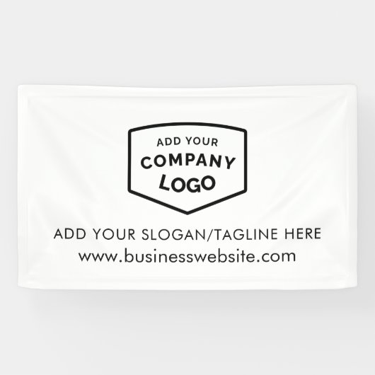 ビジネスロゴとWebサイトのカスタム 横断幕 (横)