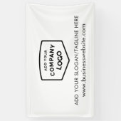 ビジネスロゴとWebサイトのカスタム 横断幕 (縦)