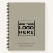 ビジネスロゴとWebサイトのミニマル企業のリストの追加 ノートブック (正面)