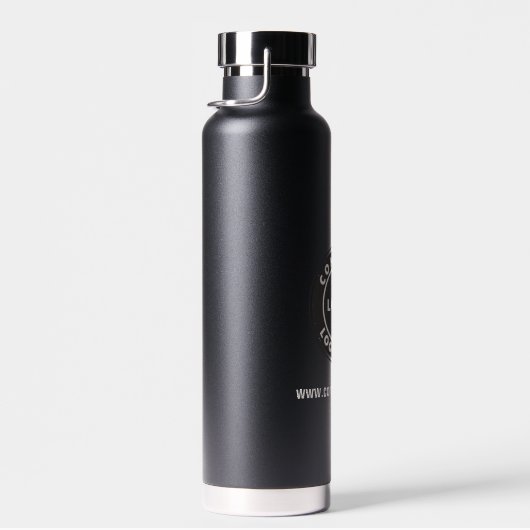 ビジネスロゴとWebサイトの追加カスタム会社スタッフ ウォーターボトル (右面)