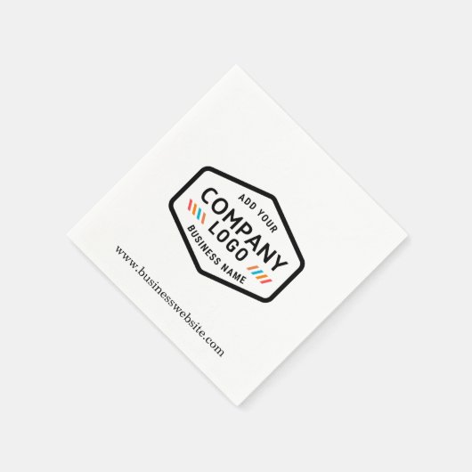 ビジネスロゴとWebサイトの追加カスタム紙 スタンダードカクテルナプキン (角)