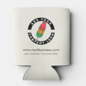 ビジネスロゴとWebサイトアドレスの従業員 缶クーラー (裏面)