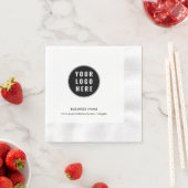 ビジネスロゴとWebサイトプロモーションの追加 縁ありカクテルナプキン (インサイチュ)