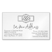 ビジネスロゴによる新しいアドレスの変更 マグネット名刺 (正面)