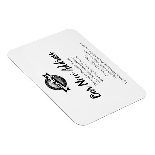 ビジネスロゴによる新しいアドレスの変更 マグネット (右側)