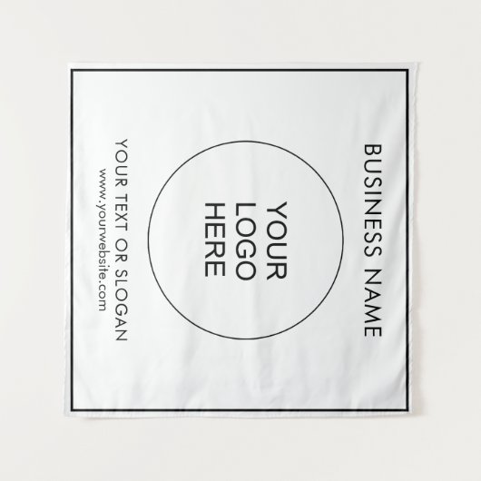 ビジネスロゴのアップロードイベントセミナーパーティースクエア タペストリー (正面(横))