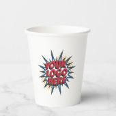 ビジネスロゴのアップロードマーケティングイベント白 紙コップ (正面)