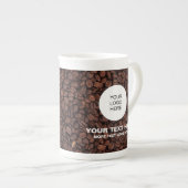 ビジネスロゴのアップロード追加文字カスタムテンプレート ボーンチャイナマグカップ (正面右)