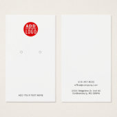 ビジネスロゴのイヤリングモダンディスプレイカードの追加 (正面&裏面)