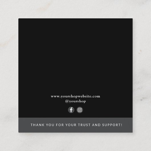 ビジネスロゴのイヤリング表示カードの追加 コーリングカード (裏面)