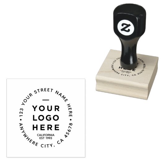 ビジネスロゴのカスタム差出人住所 ラバースタンプ (押印)